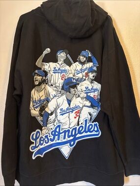 Los Angeles Dodgers Men’s Graphic Black Hoodie Sweatshirt, Size 2XL